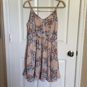 Blush pink, floral dress